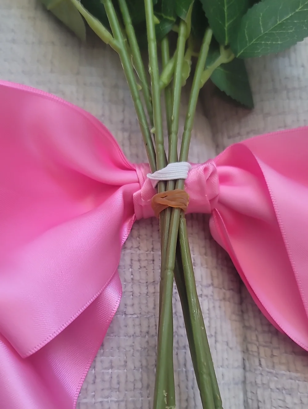 NWOT Pink Artificial Rose Bouquet with Satin Bow